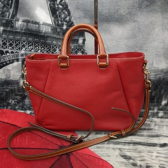 Dooney & Bourke Pebbled Leather Zip Top Satchel - Picture 2 of 13